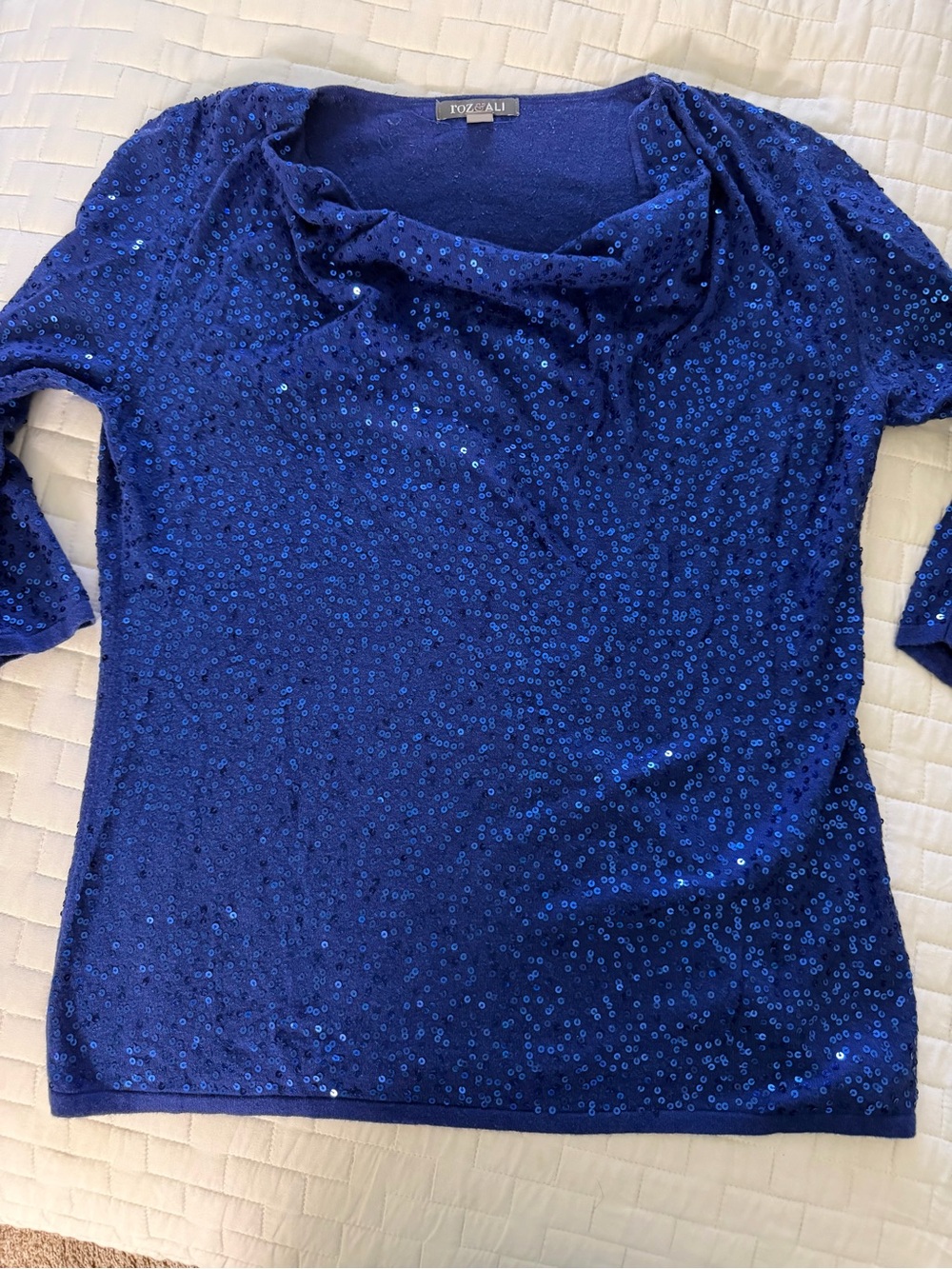 Escada Royal Blue Sequin Blouse